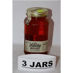 3 JARS OF OLE SMOKY APPLE PIE MOONSHINE