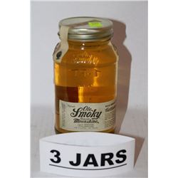 3 JARS OF OLE SMOKY PEACH MOONSHINE