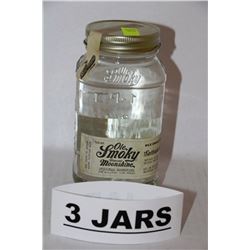 3 JARS OF OLE SMOKY ORIGINAL MOONSHINE
