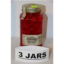 3 JARS OF OLE SMOKY CHERRY MOONSHINE