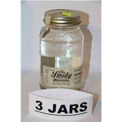 3 JARS OF OLE SMOKY ORIGINAL MOONSHINE