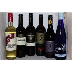 6 BOTTLES OF ASSORTED WINE