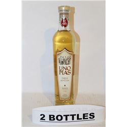 2 BOTTLES OF UNO MAS TEQUILA REPOSADO