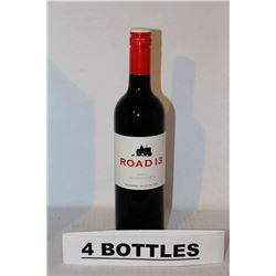 4 BOTTLS OF ROAD13 RED WINE