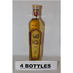 4 BOTTLES OF UNO MAS TEQUILA ANEJO