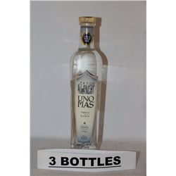 3 BOTTLES OF UNO MAS TEQUILA BLANCO