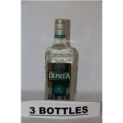 3 BOTTLES OF OLMECA TEQUILA BLANCO