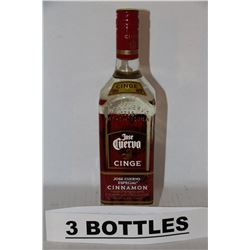 3 BOTTLES OF JOSE CUERVO CINNAMON TEQUILA