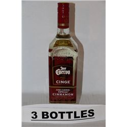3 BOTTLES OF JOSE CUERVO CINNAMON TEQUILA