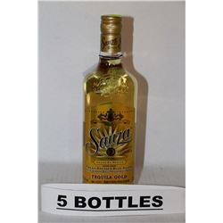 5 BOTTLES OF SAUZA TEQUILA GOLD