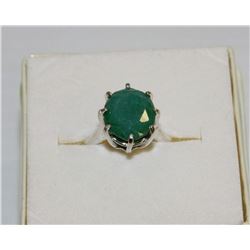 GENUINE 5 CT EMERALD SET IN A STERLING SILVER