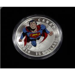 2014 FINE SILVER COLOURED SUPERMAN COMIC BOOK COVE
