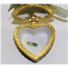 Image 1 : 10K YELLOW GOLD EMERALD & DIAMOND PENDANT