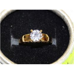 LADIES WHITE QZ 18K ROSE GOLD PLATED RING