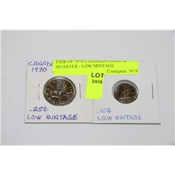 PAIR OF 1970 CANADIAN DIME & QUARTER