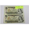 Image 1 : 1973 SCARCE UNCUT SHEET OF 2 BANK OF CANADA $1