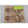 Image 1 : 1986 SCARCE UNCUT SHEET OF 2 BANK OF CANADA $2