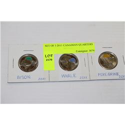 SET OF 3 2011 CANADIAN QUARTERS