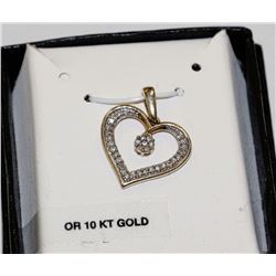 10KT GOLD HEART-SHAPED PENDANT