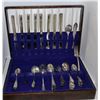 Image 1 : ESTATE WOODEN CASE WITH SILVERWARE