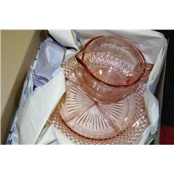 LOT OF PINK DEPRESSION GLASS