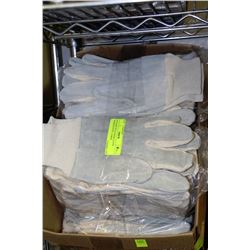 60 PAIRS OF LEATHER CLOTH WORKGLOVES - LARGE