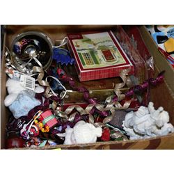 BOX W/CHRISTMAS TREE DECORATIONS