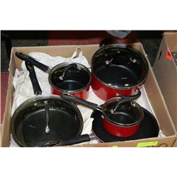 9-PC RED CUISINART POT AND PAN SET