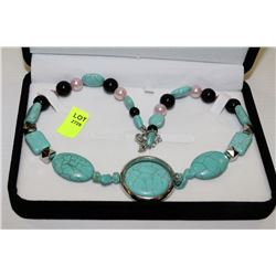 TURQUOISE BEADED NECKLACE