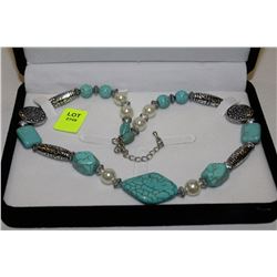 TURQOISE BEADED NECKLACE