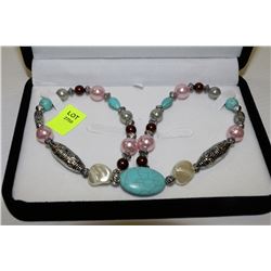 TURQOISE BEADED NECKLACE