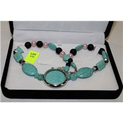 TURQOISE BEADED NECKLACE