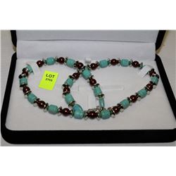 TURQOISE BEADED NECKLACE