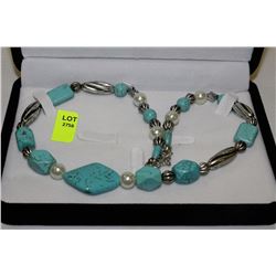 TURQOISE BEADED NECKLACE