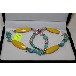 TURQOISE BEADED NECKLACE