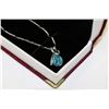 Image 1 : NECKLACE WITH SWAROVSKI CRYSTAL PENDANT - BLUE