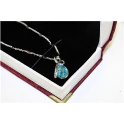 NECKLACE WITH SWAROVSKI CRYSTAL PENDANT - BLUE