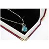Image 1 : NECKLACE WITH SWAROVSKI CRYSTAL PENDANT - BLUE