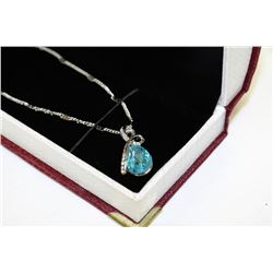 NECKLACE WITH SWAROVSKI CRYSTAL PENDANT - BLUE