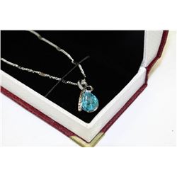 NECKLACE WITH SWAROVSKI CRYSTAL PENDANT - BLUE
