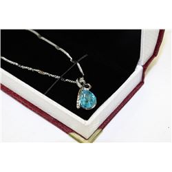 NECKLACE WITH SWAROVSKI CRYSTAL PENDANT - BLUE