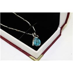 NECKLACE WITH SWAROVSKI CRYSTAL PENDANT - BLUE