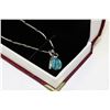 Image 1 : NECKLACE WITH SWAROVSKI CRYSTAL PENDANT - BLUE