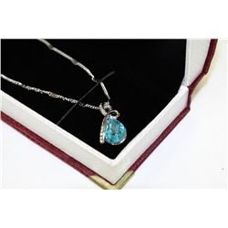 NECKLACE WITH SWAROVSKI CRYSTAL PENDANT - BLUE