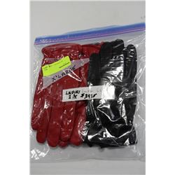 2 PAIRS OF LADIES LEATHER GLOVES - X'LARGE