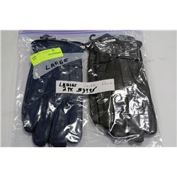 2 PAIRS OF LADIES LEATHER GLOVES - LARGE