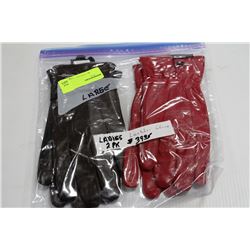 2 PAIRS OF LADIES LEATHER GLOVES - LARGE