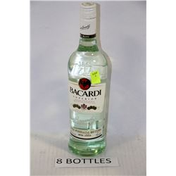 EIGHT 750ML BOTTLES OF BACARDI RUM 40%