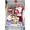 Image 1 : CLEAR BIN W/NEW CHRISTMAS DECORATIONS