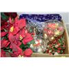 Image 1 : BOX W/CHRISTMAS BULBS, LIGHTS,